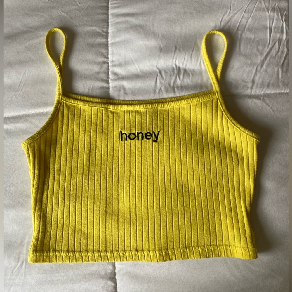 Size S Yellow Cropped Tank Top